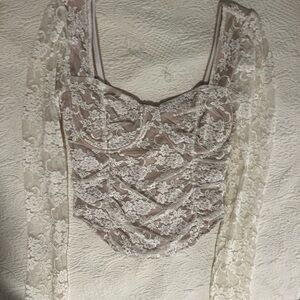 Forever 21 Lace Long Sleeve Top